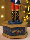 13 Inches Musical Blue Wooden Drummer Nutcracker, Christmas Table Décor,