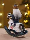 Royal Blue Wooden Nutcracker on Rocking Horse, Christmas Table Decor & Tree Ornament,5.45 inches ht