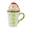Buttoned Snowman Lid Ceramic Hot Chocolate And Coffee Christmas Mug