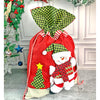 Snowman Green & Red Checks Christmas Sack