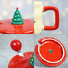 Chimney Santa Themed Christmas Mug With 3D Christmas Tree Lid And Stainless Spoon