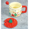 Chimney Santa Themed Christmas Mug With 3D Christmas Tree Lid And Stainless Spoon