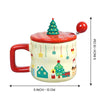 Chimney Santa Themed Christmas Mug With 3D Christmas Tree Lid And Stainless Spoon