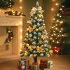 4 Ft. Golden Balls And Gold Cherries Bushy Christmas Tree Readily Decorated With Ornaments And Fillers