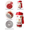 Deer Happy, Red Lid Christmas Themed Stainless Steel Coffee/Water Tumbler Bottle | 500Ml With Free Cleaning Brush