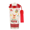 Deer Happy, Christmas Themed Stainless Steel Coffee/Water Tumbler Bottle | 500Ml With Free Cleaning Brush
