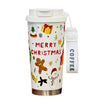 Christmas Doodle, Xmas Themed Stainless Steel Coffee/Water Tumbler Bottle | 500Ml With Free Cleaning Brush