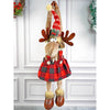 Striped Frock Reindeer Door Hanger Decor