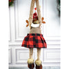 Striped Frock Reindeer Door Hanger Decor