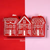 Red Gingerbreadhouse 3 Sections Christmas Ceramic Serving Tray