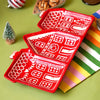 Red Gingerbreadhouse 3 Sections Christmas Ceramic Serving Tray