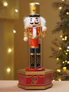 13 Inches Musical Gold Wooden Drummer Nutcracker, Christmas Table Décor,