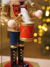 13 Inches Musical Gold Wooden Drummer Nutcracker, Christmas Table Décor,