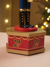13 Inches Musical Gold Wooden Drummer Nutcracker, Christmas Table Décor,