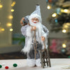 Grey Shiny Hanging Sledge Santa | 12 Inches