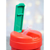 Red Bottle With Green Sipper Lid Stainless Steel Sipper Water Bottle | 400 ml