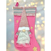 White Beard Pink Gnome Christmas Stocking | 16 Inches