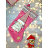 White Beard Pink Gnome Christmas Stocking | 16 Inches