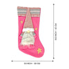 White Beard Pink Gnome Christmas Stocking | 16 Inches
