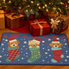 Puppy In Stockings Christmas Theme Big Size Welcome Mat | 28.3Inches X17Inches