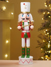 15 Inches Red, Green & White Wooden Flutist Nutcracker Christmas Table Décor