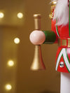 15 Inches Red, Green & White Wooden Trumpeter Nutcracker Christmas Table Décor,