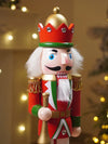 15 Inches Red, Green & White Wooden Trumpeter Nutcracker Christmas Table Décor,