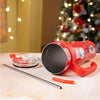 Red Santa Vacum Insulated Stainless Steel Tumbler With Lid And Stainless Steel Straw | 1.2 Litres
