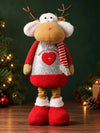 28 Inches Red & Silver Reindeer Extendable Legs, Christmas Softtoy, Gift & Home Décor
