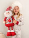 37 Inches Red & Silver Santa Extendable Legs, Christmas Softtoy , Gift & Home Décor