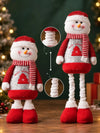 31 Inches Red & Silver Snowman Extendable legs, Christmas Gift & Home Décor