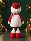 31 Inches Red & Silver Snowman Extendable legs, Christmas Gift & Home Décor