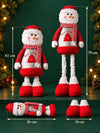 31 Inches Red & Silver Snowman Extendable legs, Christmas Gift & Home Décor