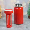 Red Stainless Steel Thermos Bottle With Strainer | 400 ml