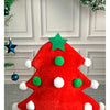 3D Red Pompom Christmas Tree Shaped Velvet Plush Party Hat