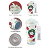 Santa Bow, Wreath & Apple, Xmas Themed Stainless Steel Coffee/Water Tumbler Bottle | 500Ml With Free Cleaning Brush