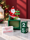 Santa Claus Wooden Block Calendar Christmas Table Décor