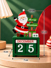 Santa Claus Wooden Block Calendar Christmas Table Décor