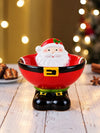 Santa Shaped Ceramic Christmas Serving Bowl, 4.6 inches height