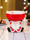 Santa Stand style Ceramic Christmas Serving Bowl, 6 inches ht.