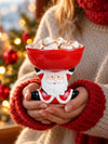 Santa Stand style Ceramic Christmas Serving Bowl, 6 inches ht.
