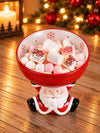 Santa Stand style Ceramic Christmas Serving Bowl, 6 inches ht.
