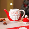 Santa Themed 3Pcs Teapot And Hot Chocolate & Coffee Christmas Mugs Set