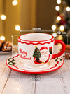 3D Santa with Christmas Tree Ceramic Cup & Saucer Set