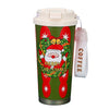 Santa Wreath, Christmas Themed, Xmas Stainless Steel Coffee/Water Tumbler Bottle | 500Ml With Free Cleaning Brush