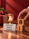 Snowman Wooden Block Calendar Christmas Table Décor