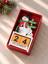 Snowman Wooden Block Calendar Christmas Table Décor