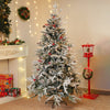 5.9 feet Snow Cherry thick rounded Leaf, Dense Christmas Tree, with free 6 Big size Knitted Ornaments, 180 cm with 850 Branch tips