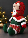 Extra cute Red & Green Snowman with Bear Hood Christmas Gift & Soft Toy