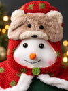 Extra cute Red & Green Snowman with Bear Hood Christmas Gift & Soft Toy